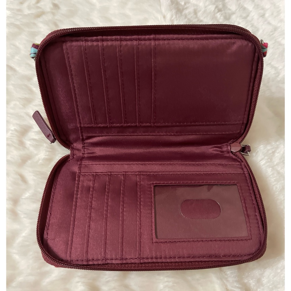 VERA BRADLEY Wallet Purse Resort Medallion Burgundy Print - Picture 3 of 4